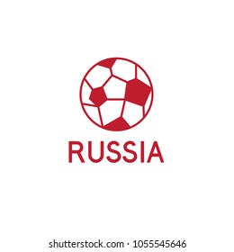 Football in Russia vector illustration with ball