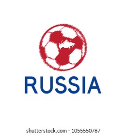 Football  in Russia vector illustration with ball and map