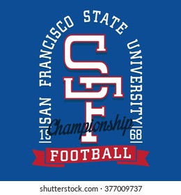 Football San Francisco typography, t-shirt graphics, vectors