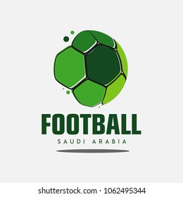 Football Saudi Arabia Logo Vector Template Design Illustration