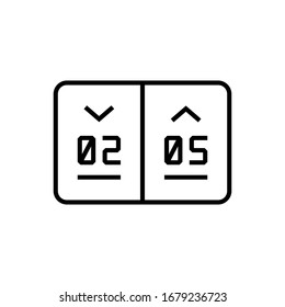 Football score icon. Flat vector graphic in white background.