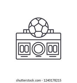 Football score line icon concept. Football score vector linear illustration, symbol, sign