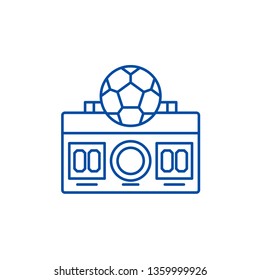 Football score line icon concept. Football score flat  vector symbol, sign, outline illustration.