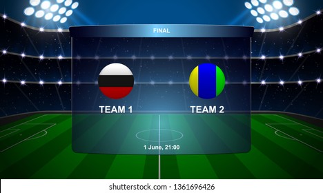 football scoreboard broadcast graphic soccer template