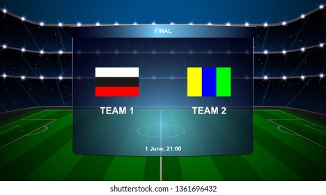 football scoreboard broadcast graphic soccer template