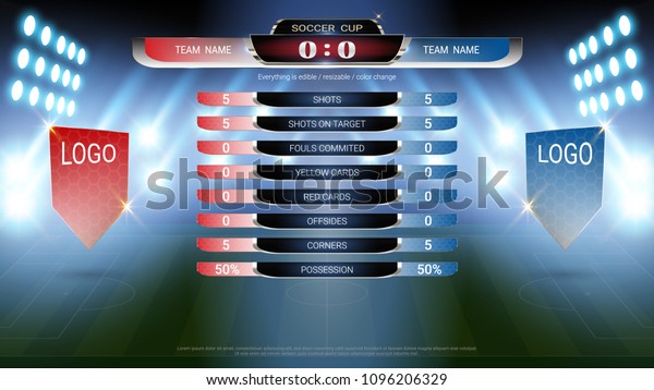 Football Scoreboard Team Vs Team B Stock Vector (Royalty Free) 1096206329