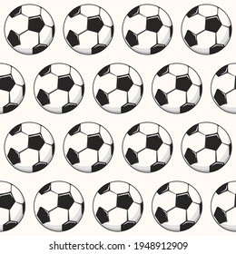 Football Seamless Pattern. Football Seamless Wallpaper Pattern. Vector.