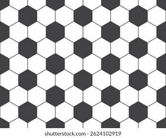 Futebol sem costura pattern.Soccer bola textura. Fundo de hexágonos preto e branco.