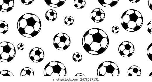 Football seamless soccer ball pattern, sport design background - vector