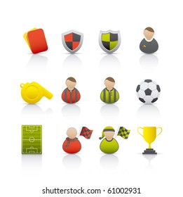 Football Set of icons on white background in Adobe Illustrator EPS 8 format for multiple applications.