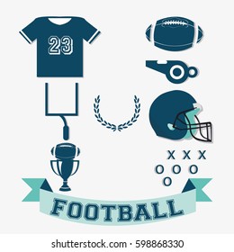 Football set illustration over white color backdrop 