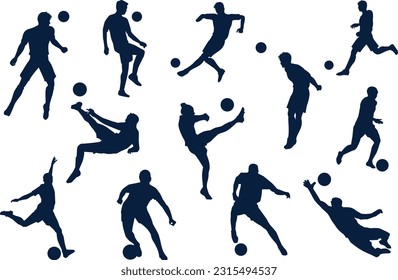football shadow kicking ball vector design