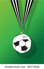 Football shaped Christmas bauble. Novelty for the football lover. EPS10 vector format.
