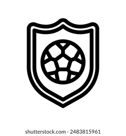 football shield line icon illustration vector graphic. Simple element illustration vector graphic, suitable for app, websites, and presentations isolated on white background