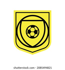 Football shield logo concept vector yellow badge