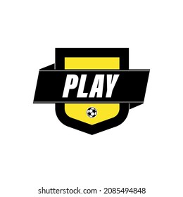 Football shield logo concept vector yellow badge