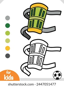 Football Shin Guard, Coloring book for children, sport equipment