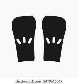 Football Shin Guard icon isolated on white. Soccer Shin Guard Pads isolated.