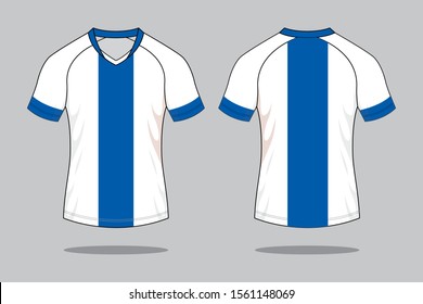 Football Shirt Design Vector Whiteblue Colorsfront Stock Vector ...