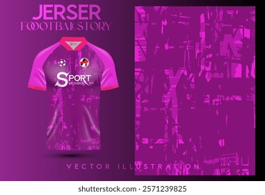 The football shirt is designed in purple tones, with short sleeves and a collar, which reflects the modern and interesting design of football shirts.