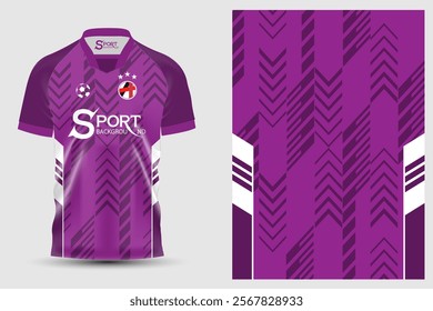 The football shirt features a prominent purple background, which may reflect the specific team. The pattern of lines in the pattern resembles the grooves of car tires, adding interest to the shirt.