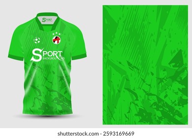 The football shirt has a bright green base color and a simple yet modern design.