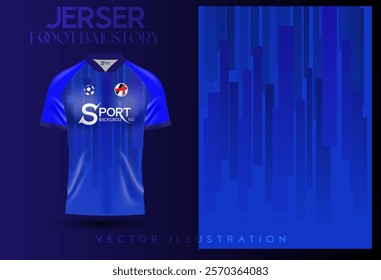 The football shirt has an interesting unique feature. The main color is dark blue, making it look bright and unique. The shirt has a simple but stylish design, with a V-neck that adds a modern touch.