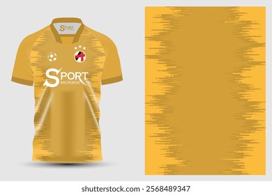 Football shirt The shirt has a striking and unique gold color that conveys luxury and importance. The shirt has a blurred or scribbled pattern that looks like it moves, giving this shirt a 3D look.