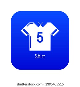 Football shirt icon blue vector isolated on white background