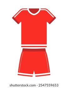 Football shirt and short. Soccer uniform in front view. Set of soccer jersey or football kit. Football sportswear. Vector Illustration