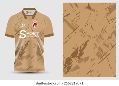 A football shirt with a simple and modern design. The shirt is beige (light brown) and uses a dynamic pattern, which may create a sense of sport and dynamism.