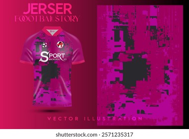 A football shirt with a striking and modern design. The shirt has a dark pink main color. The graphic has a three-dimensional pattern.