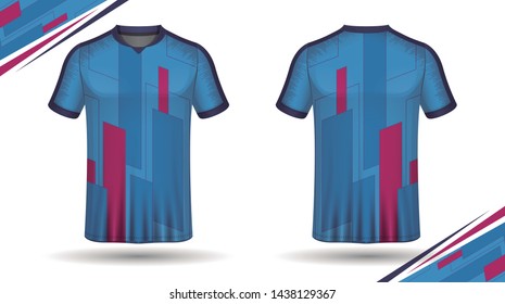 Football shirt template back and front