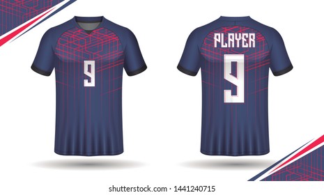 Football shirt template back and front