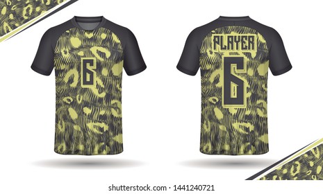 Football shirt template back and front