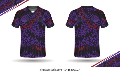 Football shirt template back and front