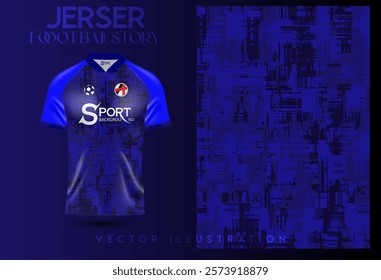 The football shirt uses a dark blue and black color scheme, which gives off an elegant and unique feel. It features a graphic pattern design, which looks modern and attractive.