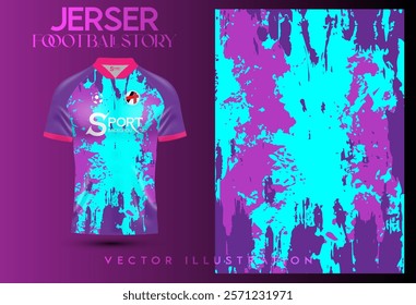 The football shirts have bright and modern designs, especially with the use of eye-catching colors and patterns: The patterns look like dripping or spraying paint, which adds interest.