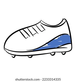 football shoe icon. the concept of sports, soccer, clothing, etc. hand drawn vector illustration.