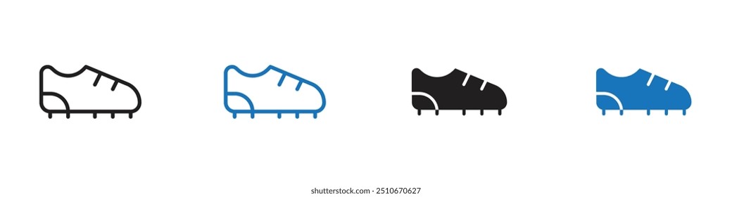 Football shoe icon Vector set outline