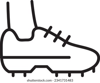 football shoes black and white outline icon