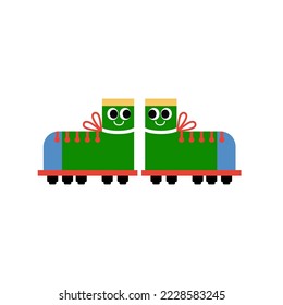 football shoes cartoon, vector illustration