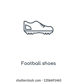 Football shoes concept line icon. Linear Football shoes concept outline symbol design. This simple element illustration can be used for web and mobile UI/UX.