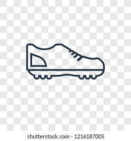 Football shoes concept vector linear icon isolated on transparent background, Football shoes concept transparency concept in outline style