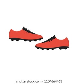 football shoes icon in flat style isolated vector illustration on white transparent background. Football boots