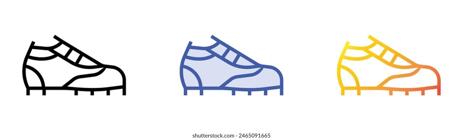 football shoes icon. Linear, Blue Fill and Gradient Style Design Isolated On White Background