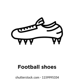 Football shoes icon vector isolated on white background, Football shoes transparent sign , line or linear sign, element design in outline style