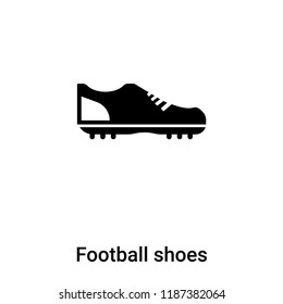 Football shoes icon vector isolated on white background, logo concept of Football shoes sign on transparent background, filled black symbol svg