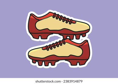 Football Shoes Pair vector icon illustration. Fashion object icon design concept. Soccer football boots shoes vector design on blue background.