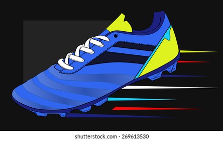 football shoes, soccer boots, vector